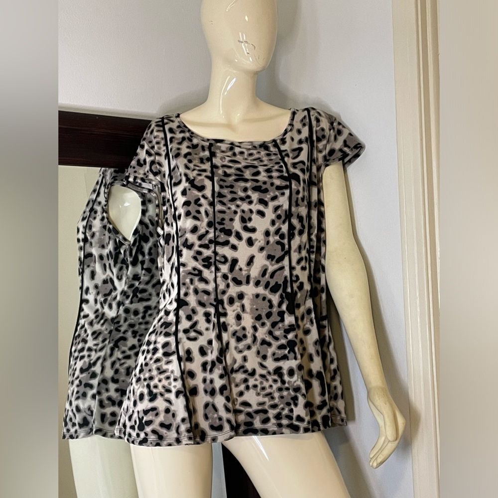 Maria Gabrielle Animal Print Blouse / Top 2XL